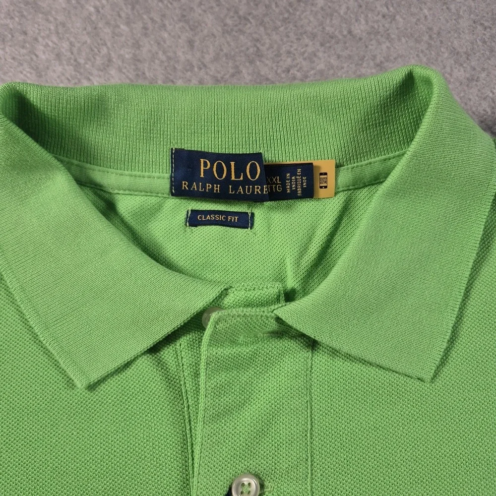 Polo Ralph Lauren Classic Fit Green Solid Short Sleeve Polo Shirt Men's XXL